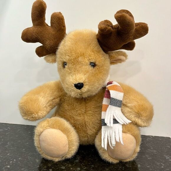 Hudson Bay Company Vintage Reindeer Hudson Bay Scarf Stuffed Toy 14” RARE - Picture 1 of 7